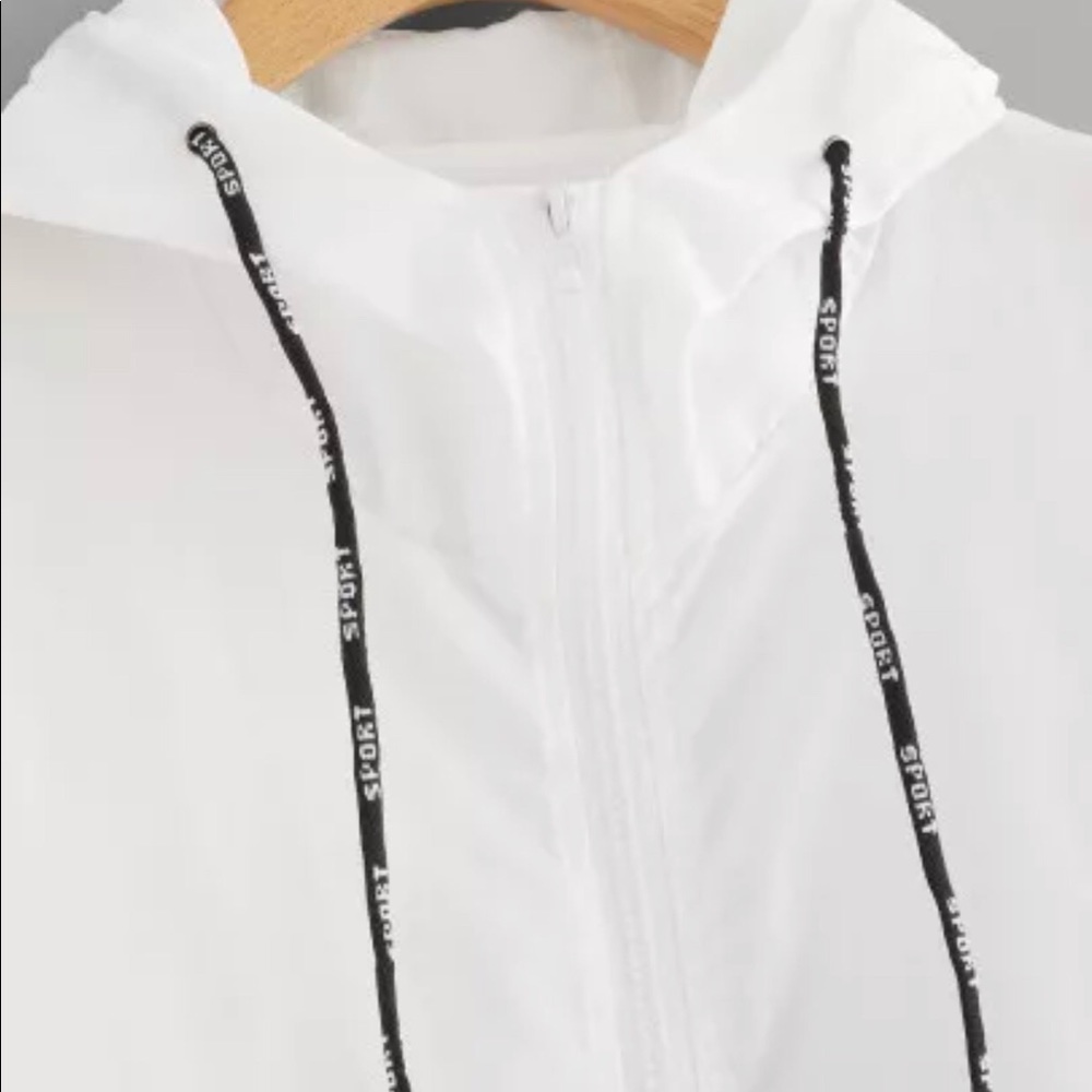 Color Block Elastic Waist Drawstring Jacket - Picture 3 of 8